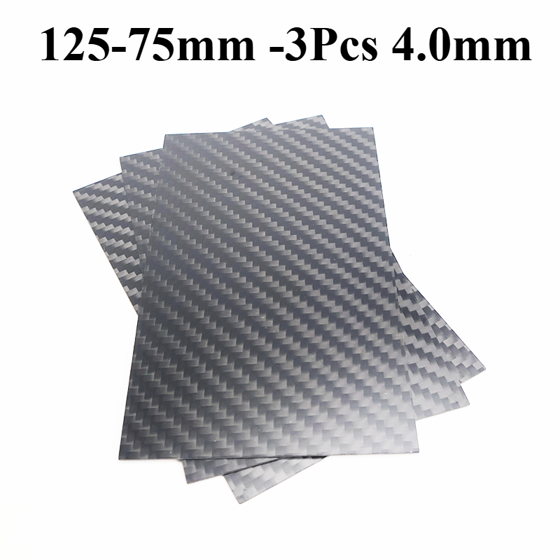 3Pcs 125mm X 75mm Real Carbon Fiber Plate Panel Sheets 0.5/ 1/ 1.5/ 2/ 3mm 4mm 5mm Thickness Composite Hardness Material Cutting: Light Grey