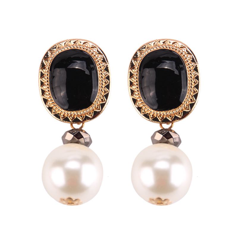 Pendientes colgantes de flor de Metal de Color negro Rock para mujer, aretes geométricos redondos con forma de corazón, hoja, mariposa, cristal, de joyas de