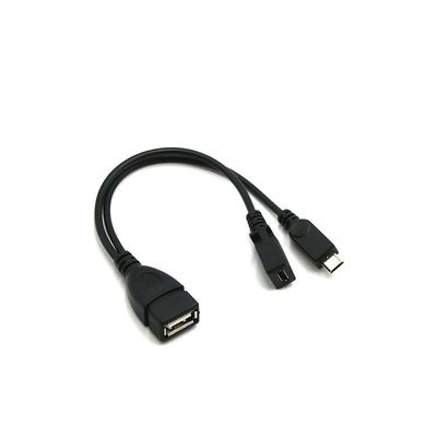 2 In 1 OTG Micro USB Host Power Y Splitter USB Adapter to Micro 5 Pin Male Female Cable