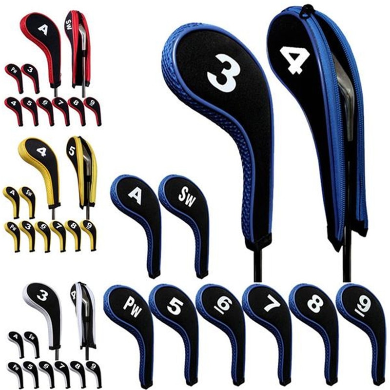 Cubierta de putter Golfclubs con capucha, juego de hierro, cubre cabeza, Beschermende, accesorios de Golf al aire libre, 10 Uds.