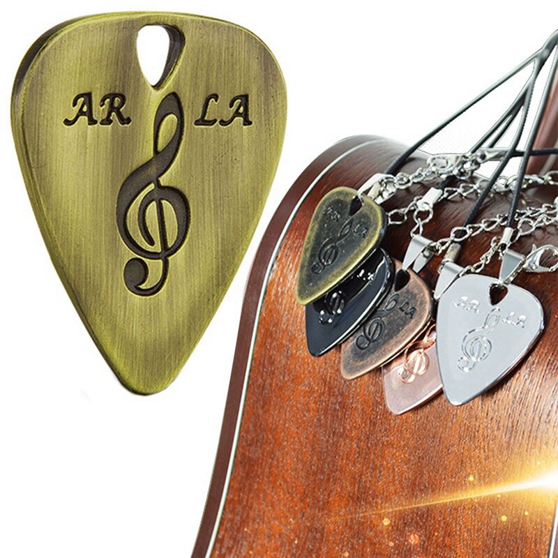 Púa de guitarra de Metal AD-2Pcs, 0,38mm, fina, duradera, Color plateado, Ukelele de Bajo , Color bronce y oro rosa
