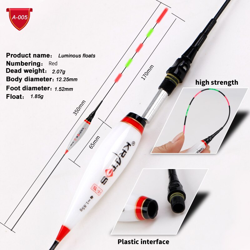 1pcs Fishing Float LED Electric Float Light + Battery Deep Water Float Fishing Tackle Bobber Fishing Gear With electrons CR425: A05