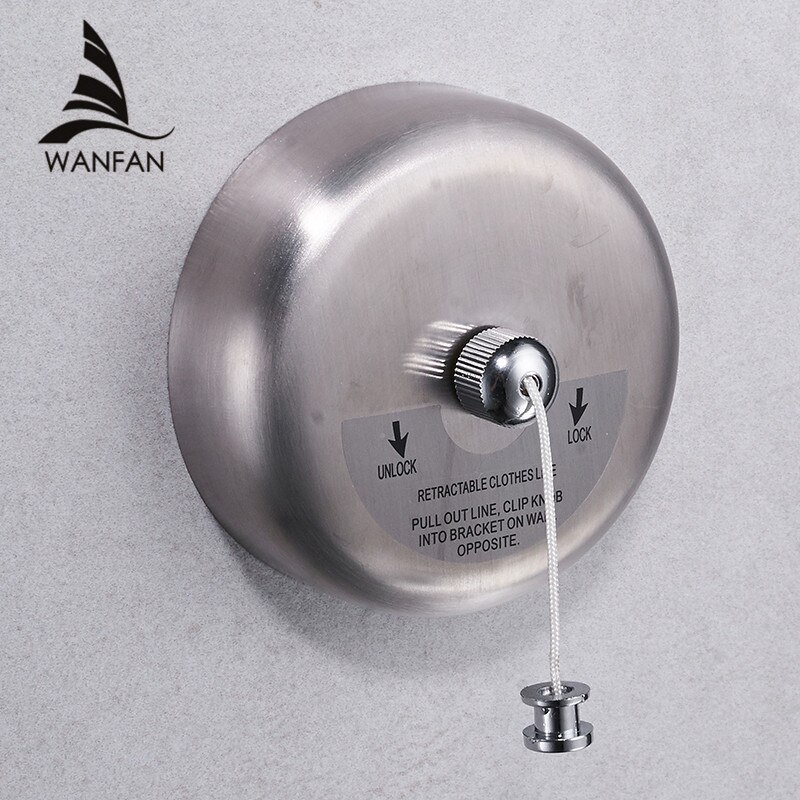 Bathroom Shelves Stainless Steel Nicke Clothesline Nice Single Line Hotel style Clothes Drying Line For Bathroom HJ-1256