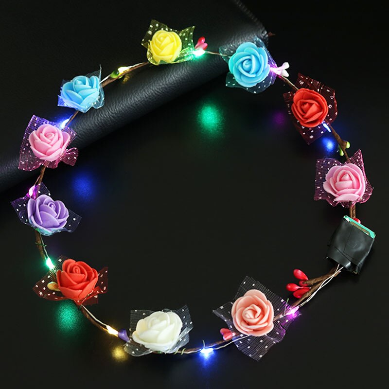 24Pcs Led Gloeiende Kroon Bloem Haarband Krans Party Kinderen Meisje Vrouwen Hoofdband: 10