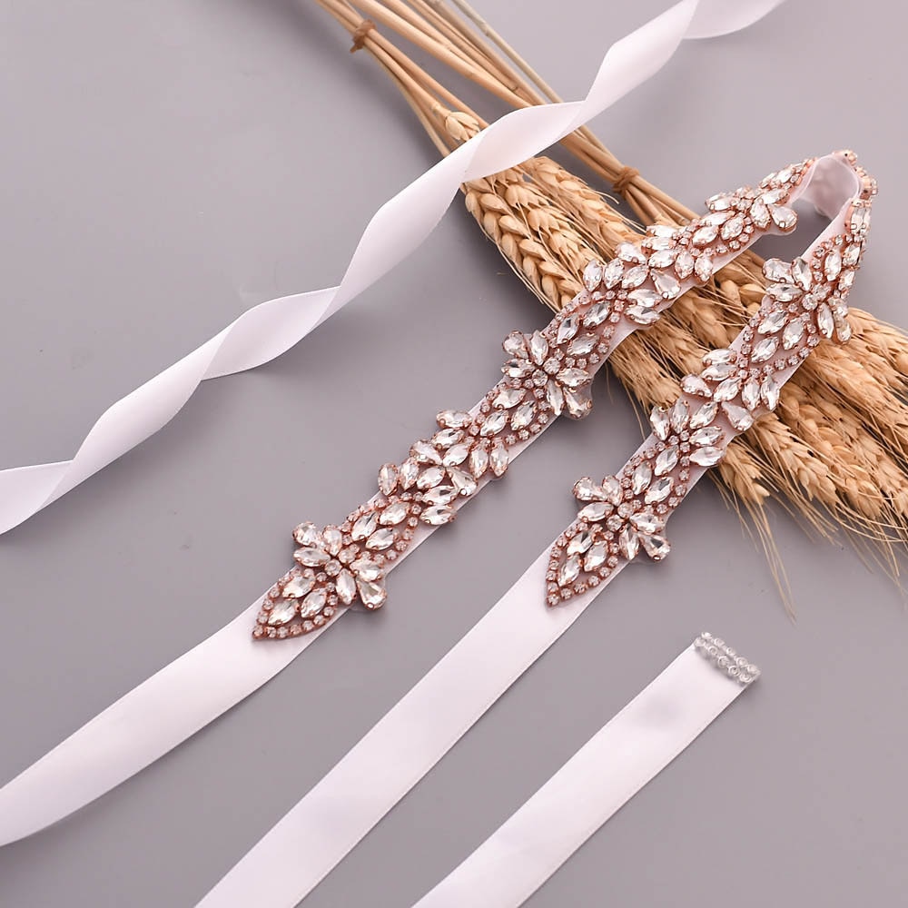 TRiXY S429 różbyć winnym złoto dżetów pas pas ślubny diament szarfa pasek robić sukni ślubnej kość słoniowa aplikacja ślubna na akcesoria ślubne