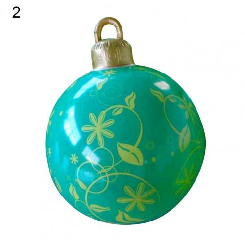 Inflatable Ball Eye-catching Unique Pattern PVC Xmas Inflatable Ball Outdoor Decoration Party Prop for Home: 2