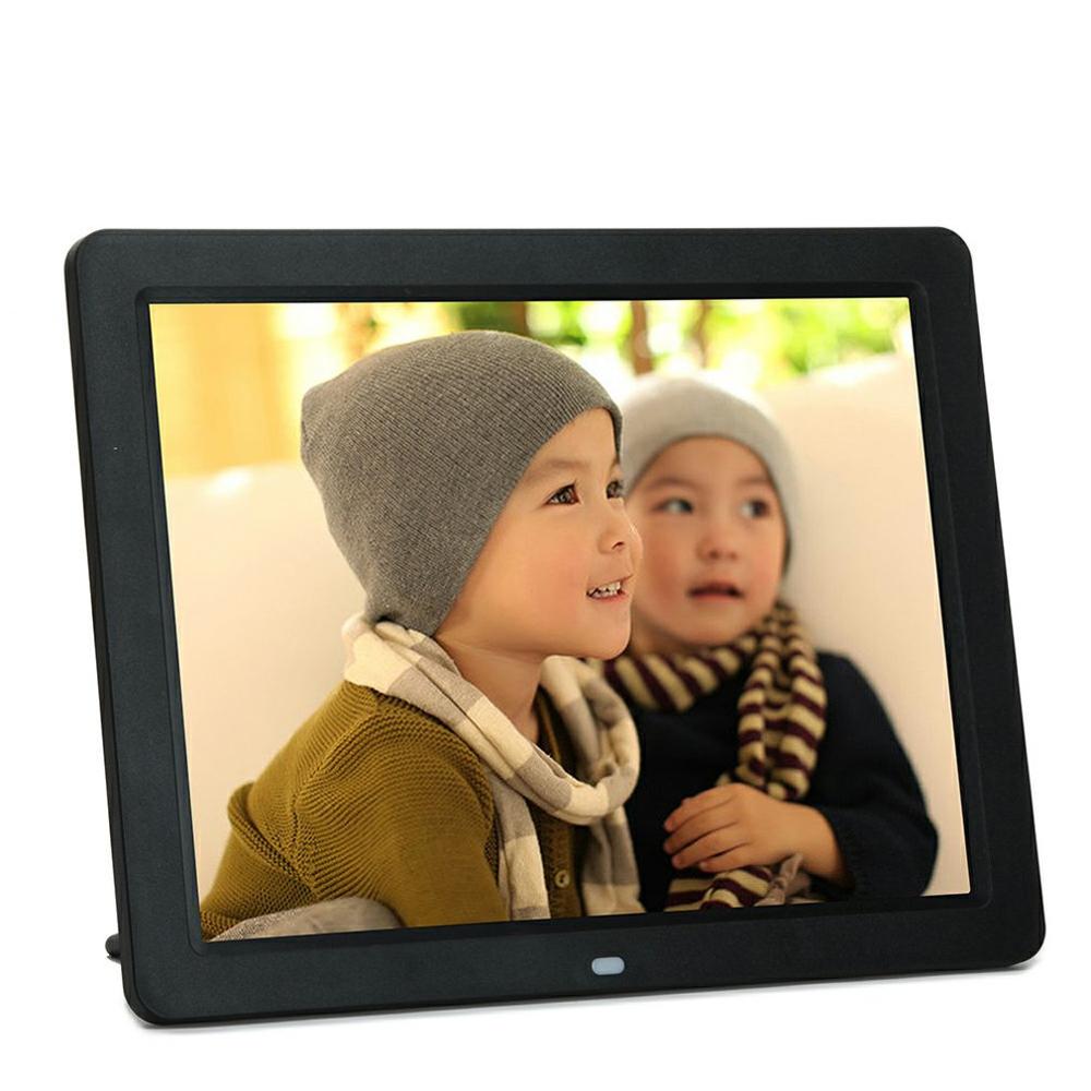 LED Multi-function High-definition Digital Photo Frame Electronic Album Business Advertising Machine Picture Browsing: Black / US Plug