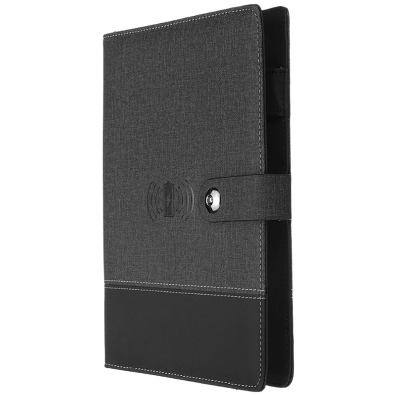 Business Note Book Multi Functional A5 Power Book 8000 MAh Power Bank Qi Wireless Charging Note Book Binder Spiral Diary Planner