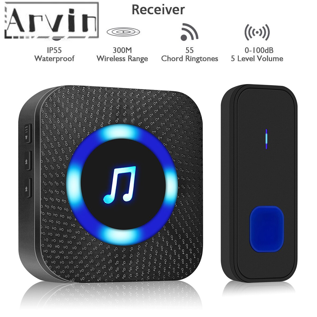 300M Wireless Door Bell Waterproof Battery Operated Loud Chime Doorbell Wireless Electronic Waterproof Houseware DC Doorbell