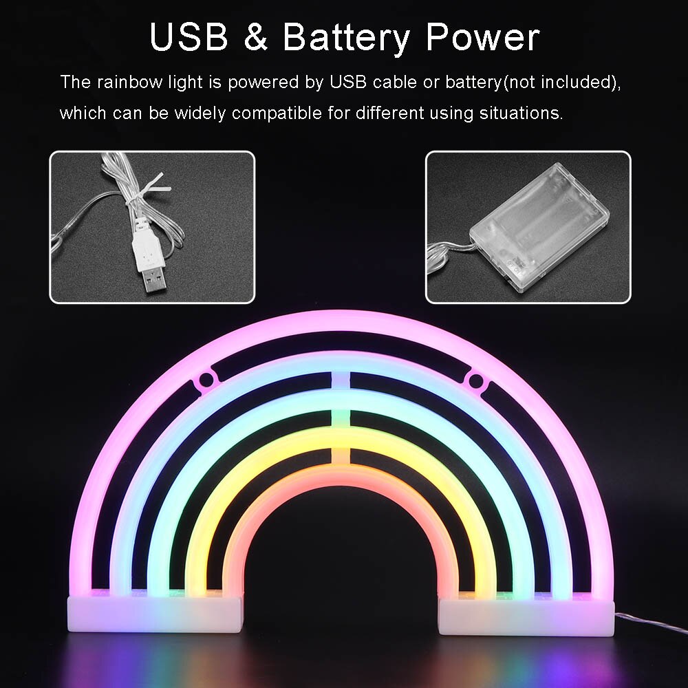 Anhänger Regenbogen Lampe Dekoration Neon- Lampe Kreative LED Lampe Schlafzimmer Warme Kleid hoch Kreative LED Lampe