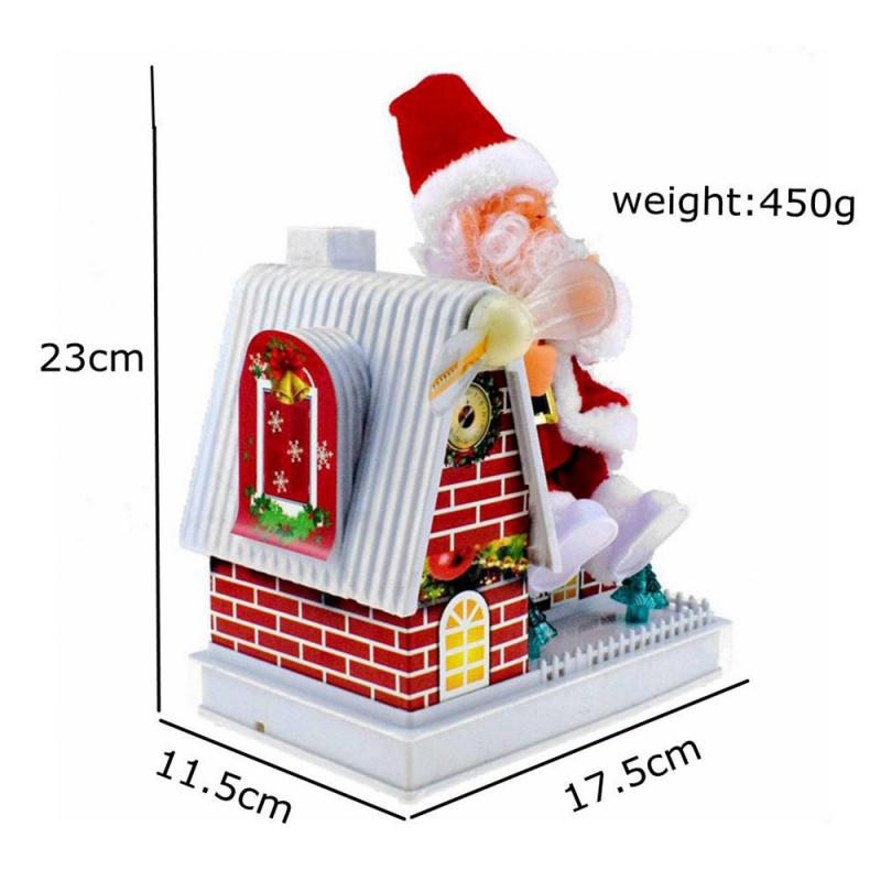Kerstman Muziek Speelgoed Spinning Kleurrijke Verlichting Windmolen Huis Model Ornamenten Kerstversiering Te Verhogen De Sfeer
