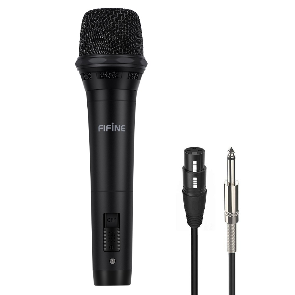 FIFINE Dynamic Vocal Cardioid Handheld Microphone with On/Off Switch for Tecahing Meeting Karaoke Live Speech K8