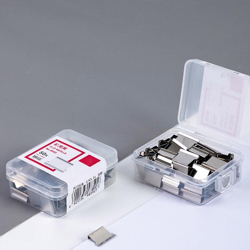 Clip Push Stapler Reusable Binding File Paper Clip Clamp Remover Folder Office Supplies Set Staple School Binder Push C E9j6