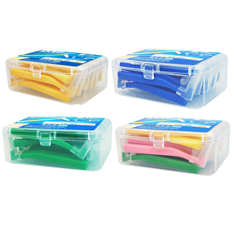 ASUS-cepillo Interdental en forma de L, herramienta para el cuidado bucal, para blanquear los dientes, para ortodoncia, 20 unids/caja