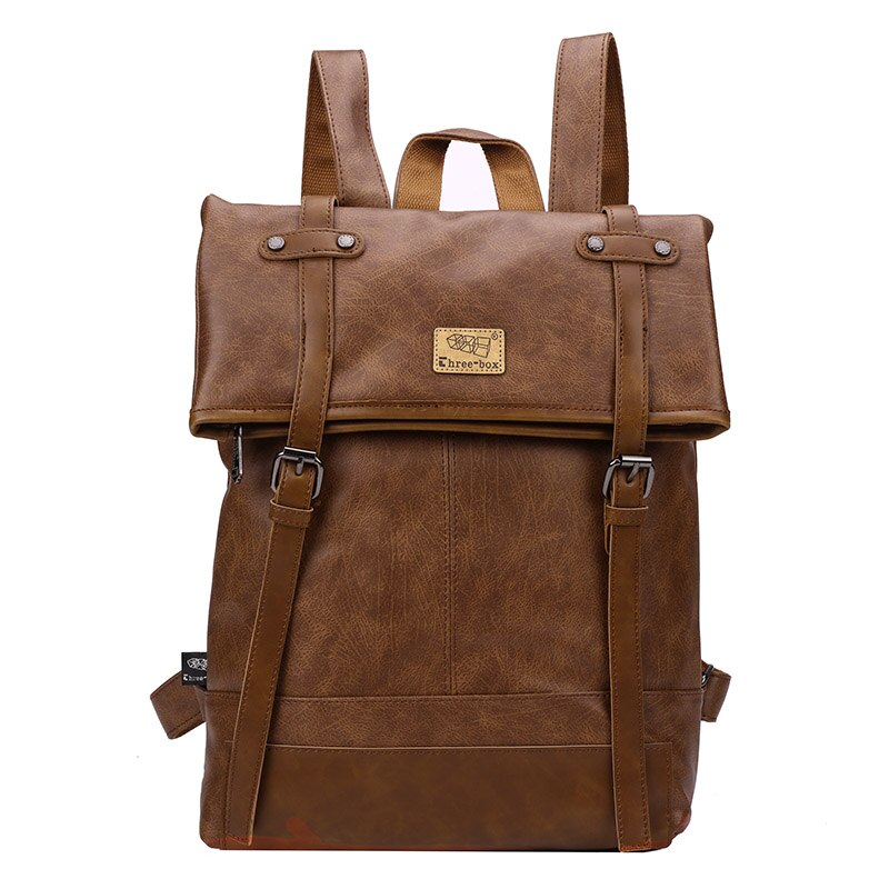 Drie-box Vintage Grote Capaciteit Heren Lederen Rugzak Voor Reizen Casual Mannen Daypacks Lederen Travle Rugzak Mochila