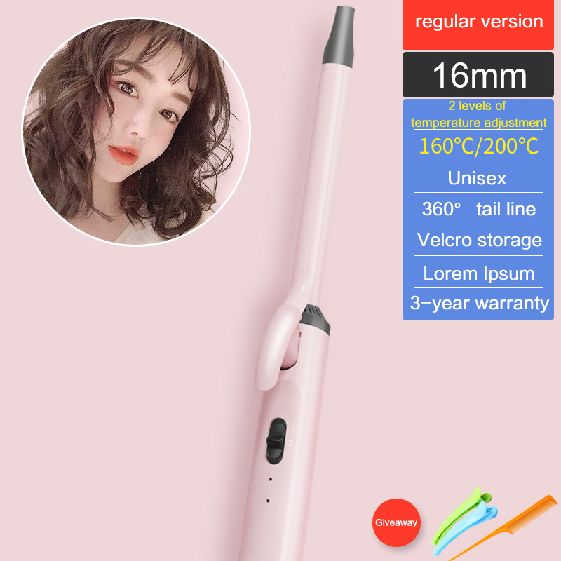 Portable Curling Iron Automatic Curling Iron Electric Ceramic Heating Liquid Crystal Display Rotating Wave Styler Curling Iron: Smart 16mm / EU