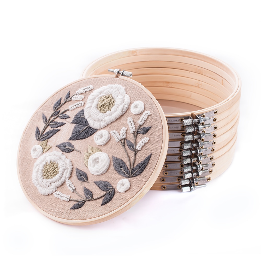 DIY Embroidery Hoop Tool Art Craft Cross Stitch Chinese Traditional Circle Round Bamboo Frame Sewing Tools Embroidery Hoops