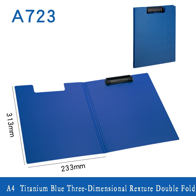 A4 Multi-function Writing Clip Office Supplies with Storage Double Fold Board Writing Board School Supplies Office Professionals: Titanium blue