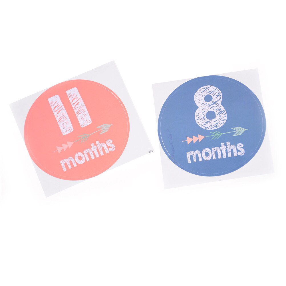 12pcs/set Month 1-12 Milestone Stickers Great Shower Or DIY Scrapbook Photo Toys Baby Monthly Photograph Stickers