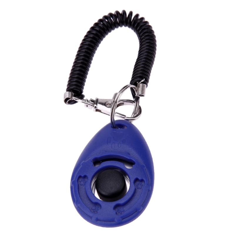 Universal Pet Trainer perros entrenamiento Clicker llavero mascotas entrenamiento herramientas ajustable Cadena de llaves sonoras perro Clicker sonido entrenamiento