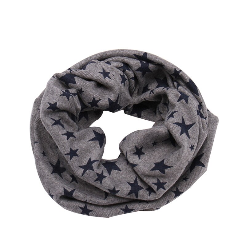 Barnscarf snood utomhus halsduk halsduk höst vinter söt lång varm stjärntryck ring halsduk för barn 7 färg
