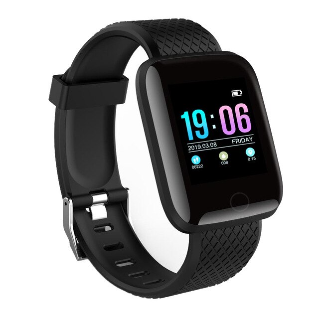 2020 119 Plus Bluetooth Smart Watch pressione sanguigna impermeabile Sport rotondo Smartwatch donna uomo Tracker orologi con sveglia: 116 plus - A