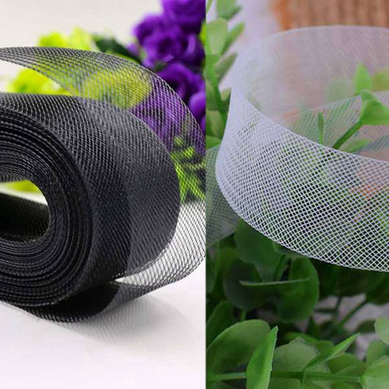 50mm 50 yards flad stiv, almindelig mesh fletning til syning af tilbehør