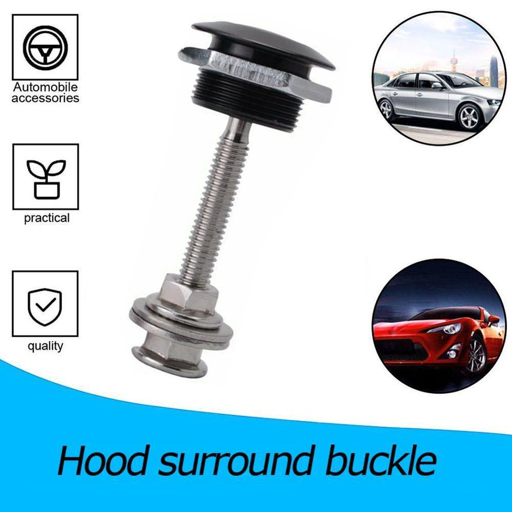 2pcs/set Black Quick Release Latch Push Button Bonnet Pins Stainless Steel Aluminum Material Clip Bumper & Car Lock Kit Lat V0T5