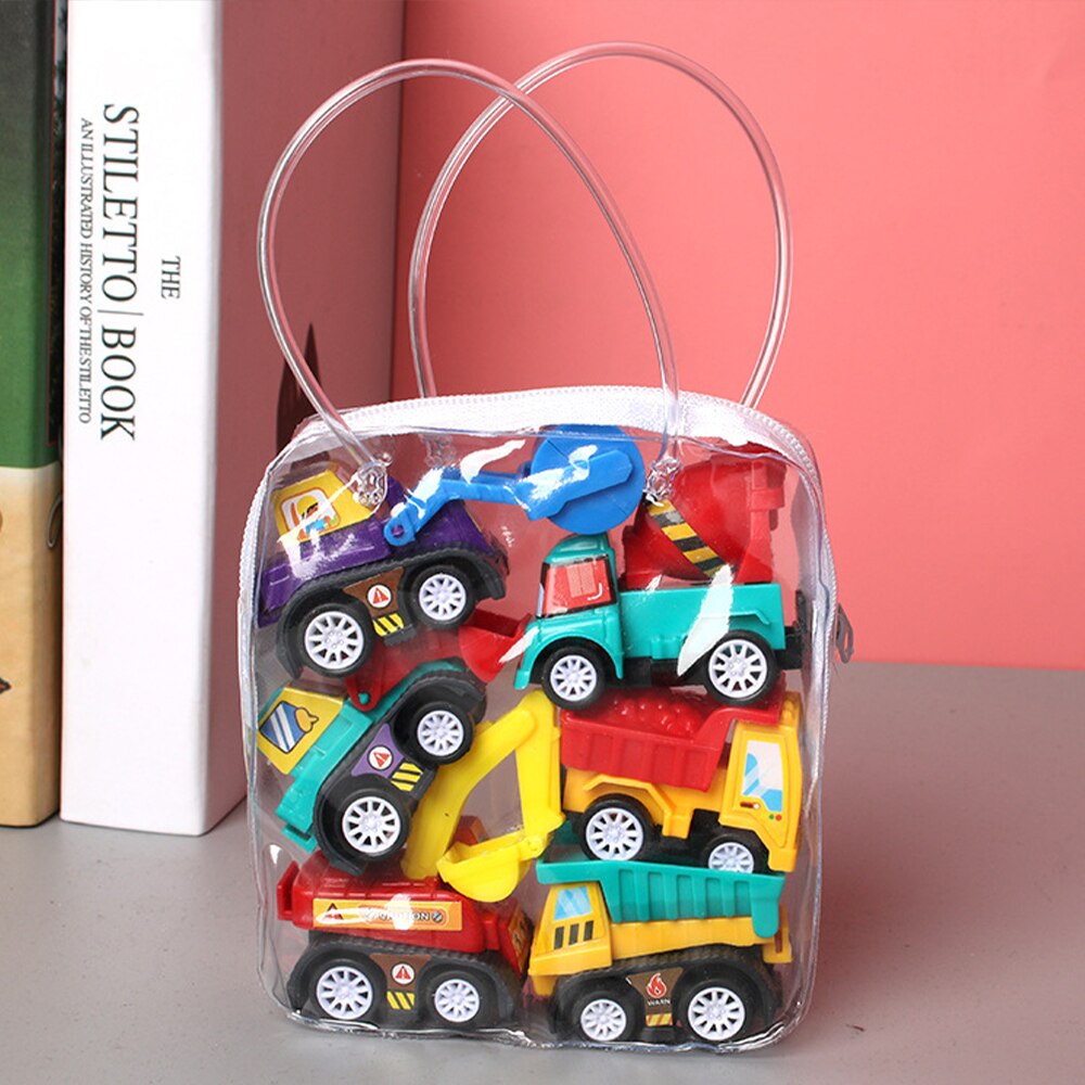 Kinder Mini Autos Modell Spielzeug Auto 6 stücke Pull Zurück Mobile Fahrzeug Jungen Spielzeug Taxi Feuer Lkw Modell Für kinder Gießt Druck Spielzeug: Color 2