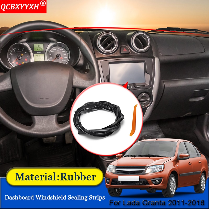 QCBXYYXH Auto-Styling Gummi Anti-Lärm Schalldichte Staubdichte Auto Armaturenbrett Windschutzscheibe Dicht Streifen Für Lada Granta -
