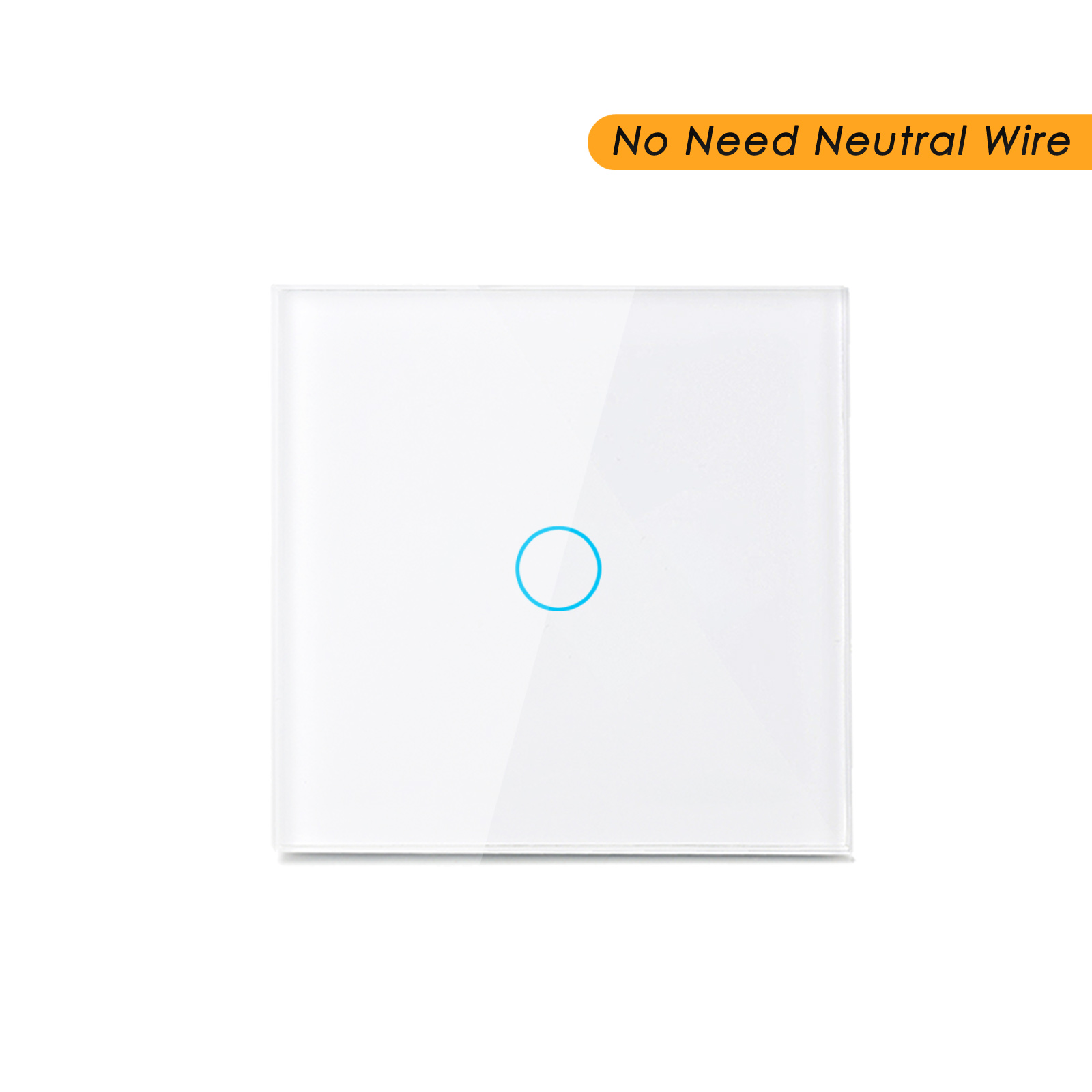 Wifi wall touch switch eu ingen neutral ledning krævet smart lyskontakt tuya rf433 smart home controller support alexa google home: Hvid -1 bande