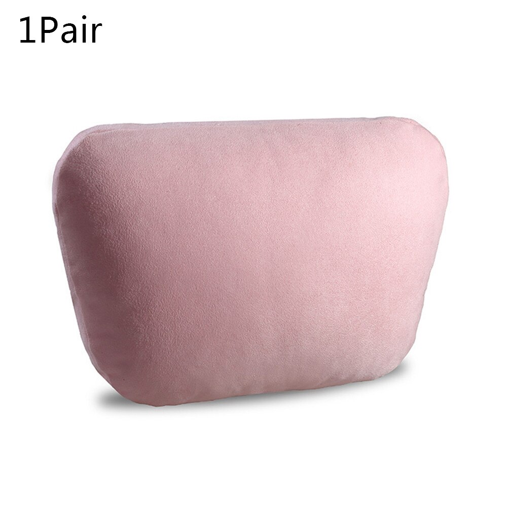 1Pair Universal Car Headrest Ultra Super Soft Pillow Four Seasons Neck Support Suede Fabric Pillow 30*25cm: Pink