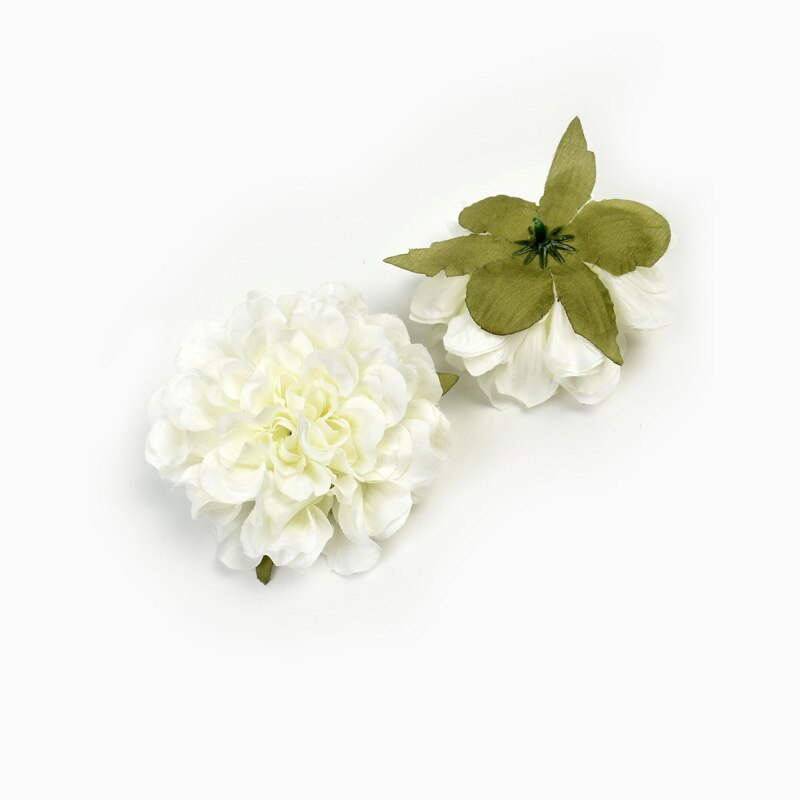 2 stk kunstig blomst 9cm rosepæon silke blomsterhoved til bryllupsfest hjemmedekoration gør-det-selv-krans scrapbogsboks: Hvid