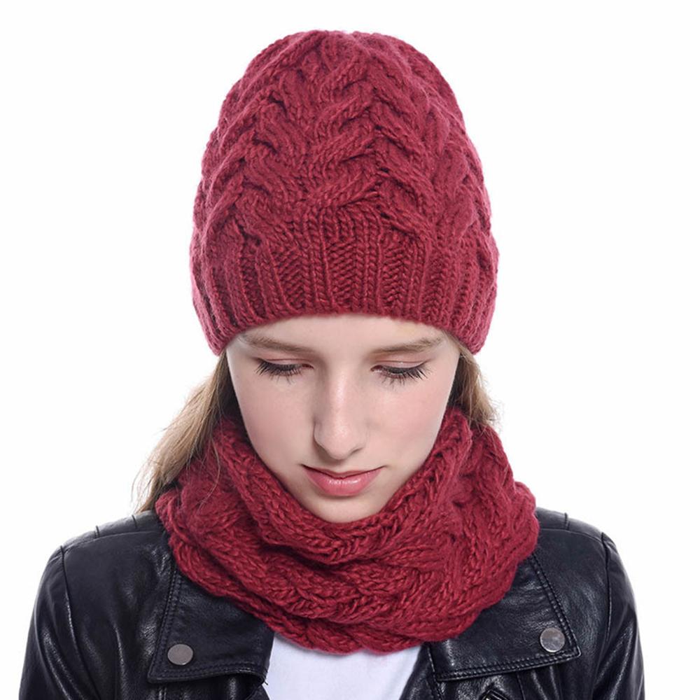 Winter muts sjaal set voor meisjes dames gebreide muts met zoom, muts, muts, casual warme muts, echarpe bonnet femme  #3f