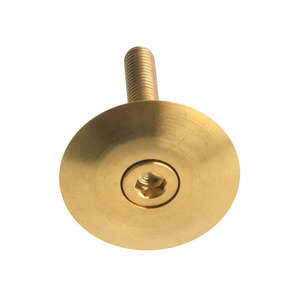 Wanyifa 1 1/8" Titanium Ti Headset Top Cap with M6x35mm Bolt: Gold
