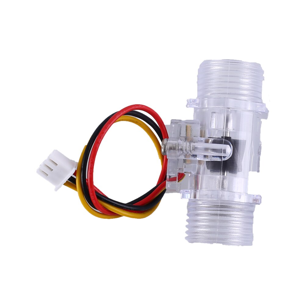 DN15 DC 5V 12V 1/2inch G1/2 Clear Water Flow Hall Sensor Switch Transparent Flowmeter Hall Sensor Counter 1.75MPa 30L/min