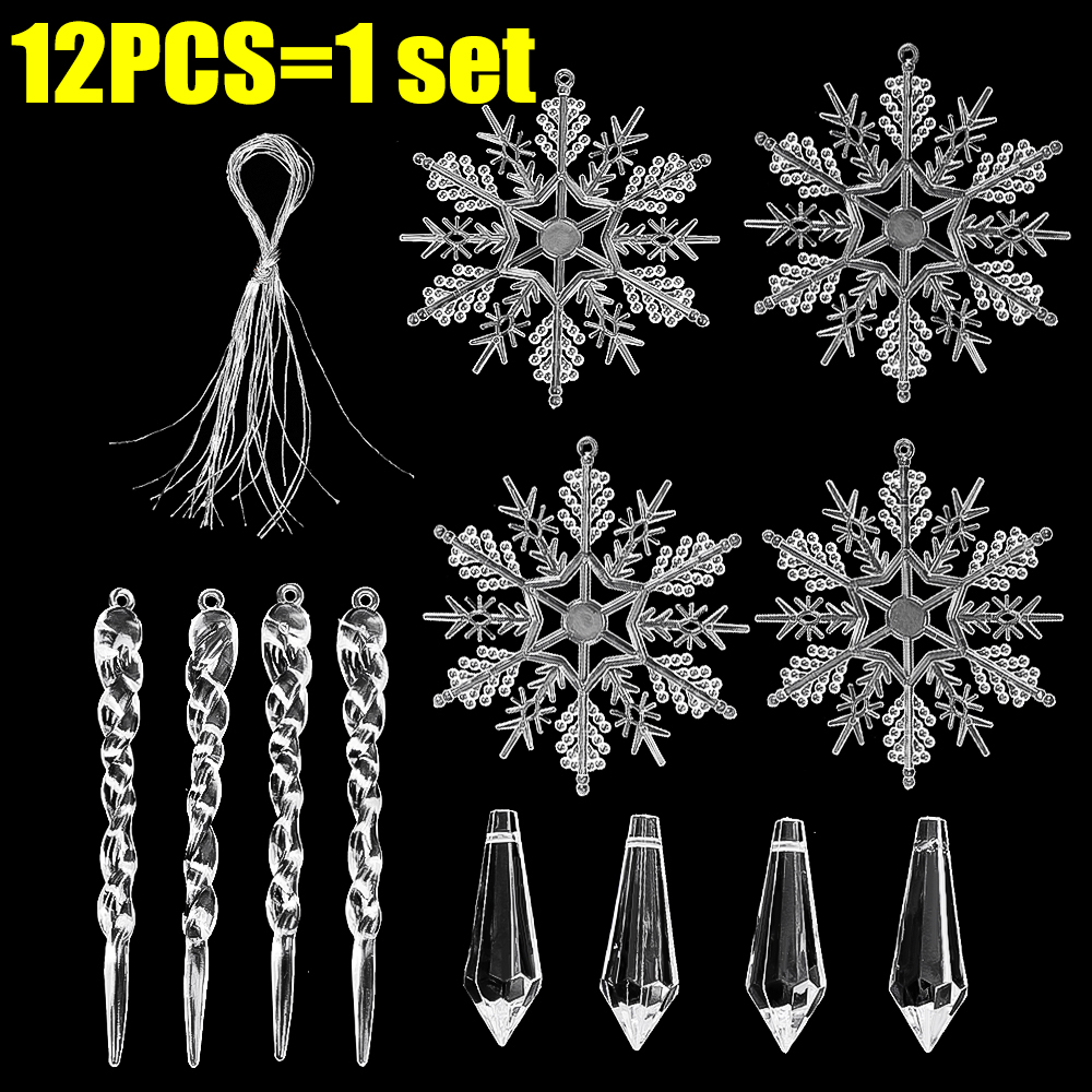 5-48 Stuks Kerst Ornamenten Kristal Boom Decoraties Transparante Ijs Strip Hanger DIY Teardrop Kroonluchter Kerst Bruiloft Kralen: M / Mintgroen