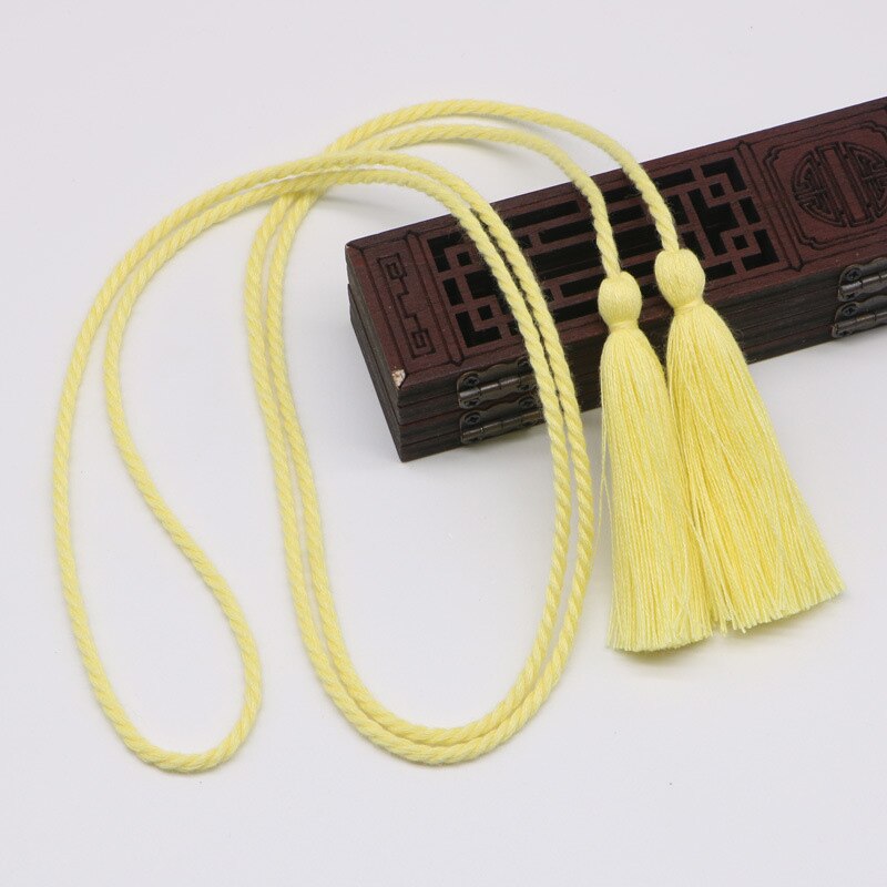 5 piezas de algodón Multicolor dos flecos cinta borlas hogar textil cortina ropa colgante artesanía Material DIY decoración borla: YELLOW