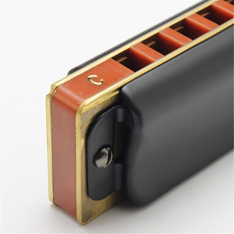 Easttop – Harmonica bleu T008K 10 trous, clés A B C D E F G, harpes diatoniques classiques noires, Instrument de musique pour débutant,