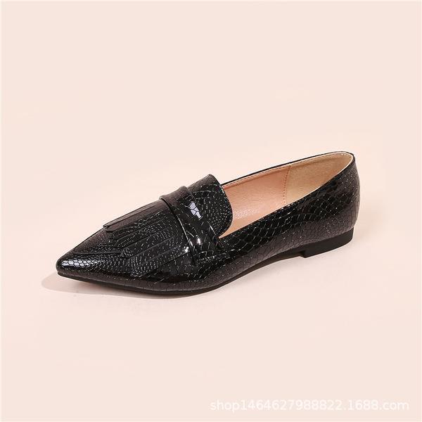 Zapatos combinables para mujer, zapatos planos con flecos de otoño, , zapatillas informales con punta estrecha para mujer, vestido con flecos para otoño, modelo Nurse: 37