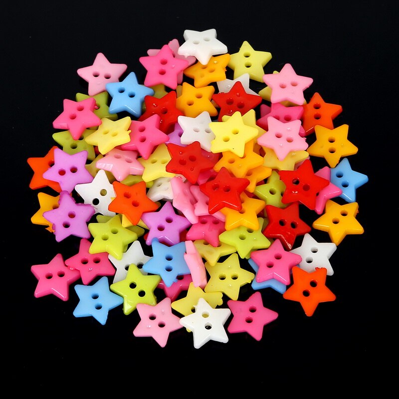 Botones decorativos para coser Scrapbooking manualidades para ropa, Multicolor, 2 agujeros, 12mm, 16mm, 50-100 Uds.
