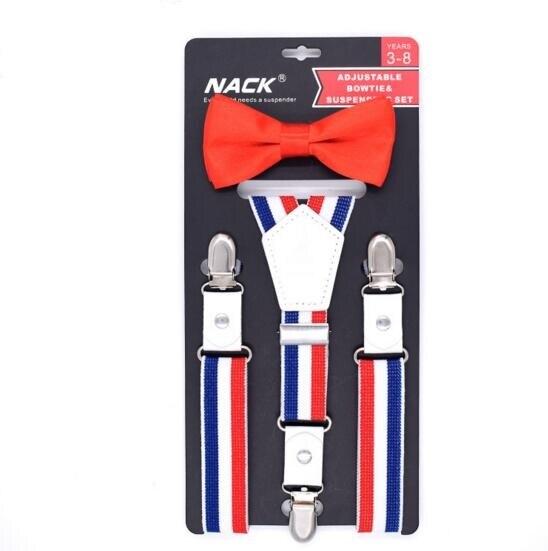 2.5CM Striped Child Strap Clip Three Clip Y Type Suspender