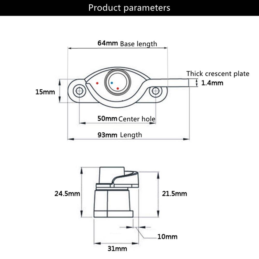 Stainless steel window lock insurance anti-theft aluminum alloy window crescent lock plastic sliding door translation window loc
