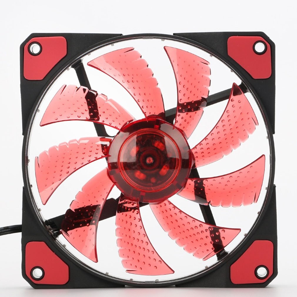 120mm led ultra stille computer pc behuizing ventilator 15 led's 12v met rubberen stille molex connector eenvoudig te installeren ventilator: Rood