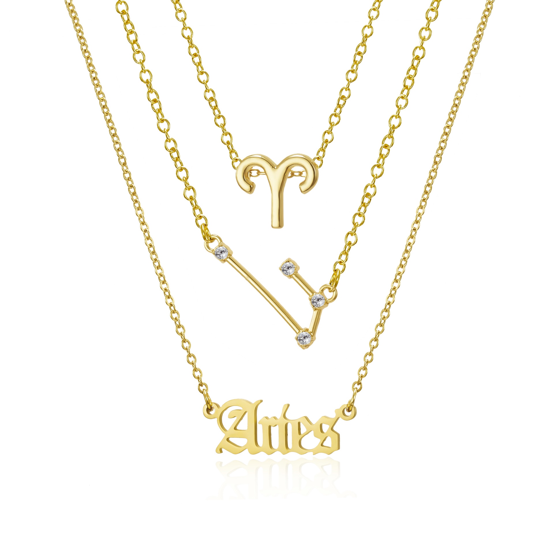 3 Stks/set 12 Sterrenbeeld Hanger Ketting Set Voor Vrouwen Constellation Charm Ketting Vrouwelijke Verjaardag Sieraden Met Karton