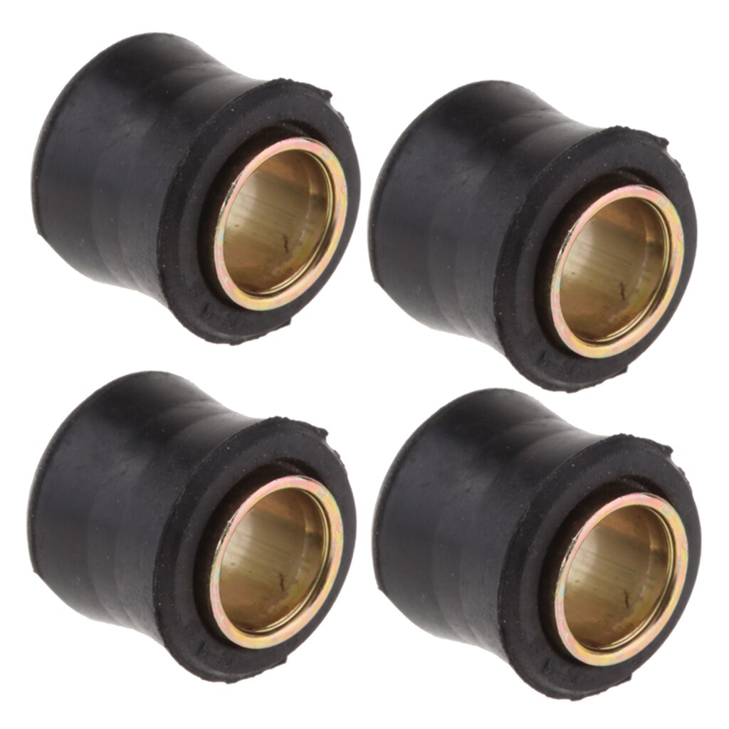 4x Black Motorcycle Shock Absorber Bushing Made Of Rubber And Metal, Replacement For The Old Or Defective Bush, Φ12mm