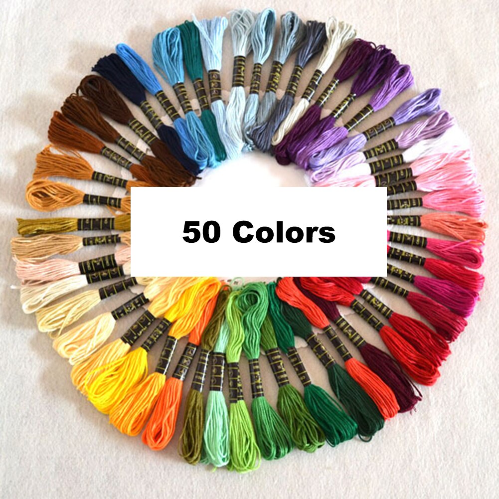 50 Stks/set Verschillende Kleuren Borduurgaren Floss Handgemaakte Kruissteek Polyester Naaien Strengen Breien Craft
