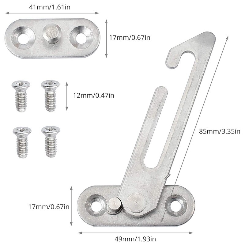 4Pcs Window Restrictor Locks for Upvc Window Restrictor Hook Security Lock Stainless Steel Child Lock Restrictor