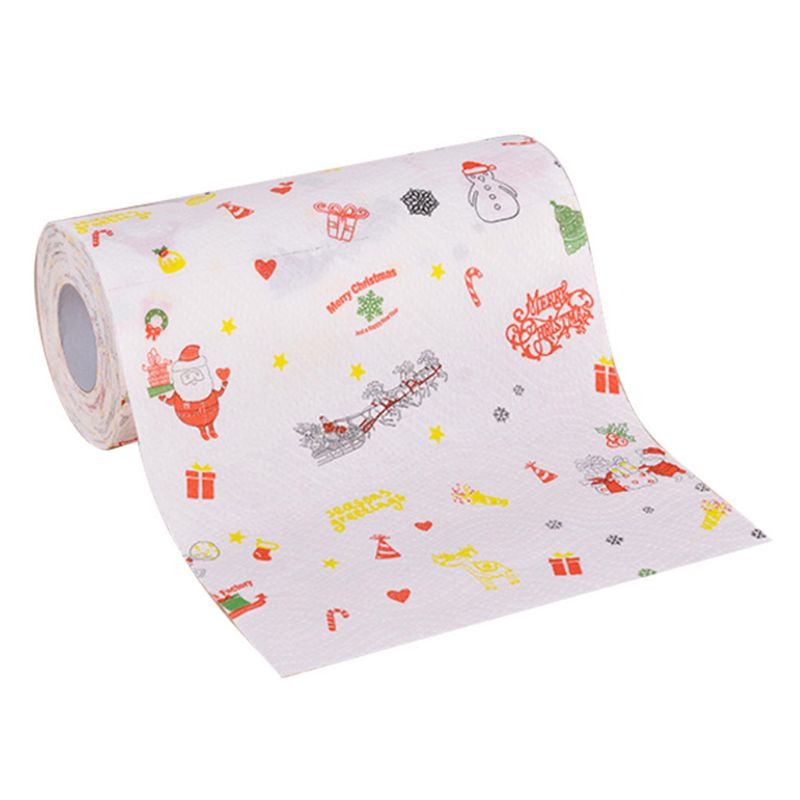 Christmas Kitchen Paper Towel Roller Cartoon Elk Santa Snowman Cleaning Tissure 2