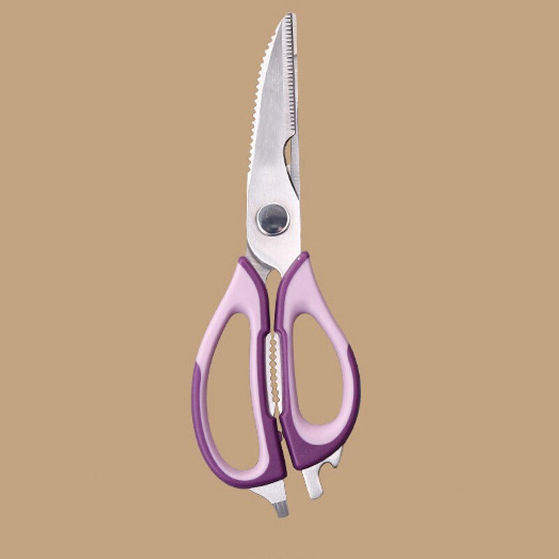 Wilona-Juego de 3 piezas de acero inoxidable para el hogar, tijeras de cocina multifunción, simples y potentes, para pollo, hueso y mariscos: Morado